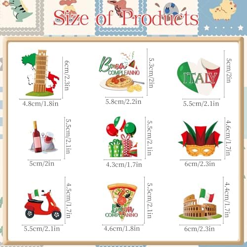 Italian Birthday Party Decorations - 36PCS Italy Pizza Cupcake Toppers Parties Decoration Buon Compleanno Cupcake Picks Decor Supplies