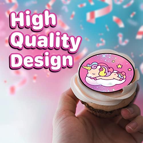 30 x Cupcake Toppers Themed of Unicorn Original Series Collection - Edible Cake Decorations | Uncut on Wafer Sheet