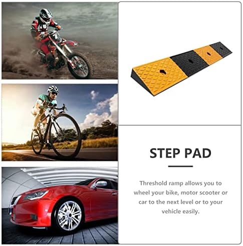 Rubber Curb Ramp 2'' Driveway Ramp 1 Pack Heavy Duty Car w/4 Expansion Screws Loading Rubber Ramp for Cars Forklifts Trucks Motorcycle Wheelchairs 39''(L) X6''(W) X2''(H)