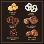 Snackberry Premium Chocolate Gift Box - Gourmet Assortment with Chocolate Pretzels, Maple Nuts, Yogurt Pretzels & Milk Chocolate Caramels – Perfect for Holidays, Birthdays & Corporate Gifts