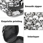 Sanitary Napkin Storage Bag,Period Bag,Vintage Black White Skull,Sanitary Bags for Feminine Products