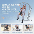 Patient Lift Sling for Home Use, Padded U-Sling with Asjustable Head Support, Universal Patient Lift Sling, Divided Leg Sling for toileting, Transfer Lift Slings, Size M, Supports up to 500 lbs
