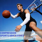 SHEVERCH 2 Pairs Cooling Arm Sleeves Sun UV Protection Sports Compression Sleeves for Men Women