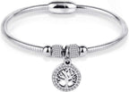 Jude Jewelers Stainless Steel Tree of Life Charm Bangle Bracelet Cocktail Party Anniversary