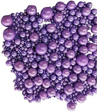 Edible Purple Sugar Pearls Candy Sprinkles 120G/ 4.23Ounce Baking Cake Sprinkles Cupcake and Cake Topper Cookie Decorations Wedding Party Valentines Halloween Christmas Supplies