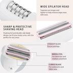 5 in 1 Electric Shaver for Women,Epilators Hair Removal for Women's Body, Electric Razor for Women Legs Public Area Bikini Trimmer, Face Scrubber, Facial Cleaning Brush Dry Wet Gift Set (Pink)