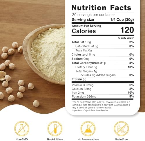 Quay Naturals Organic Chickpea Flour, Garbanzo Bean Flour, 1.5 lb, Non-GMO, Gluten-Free, Vegan. Ideal for Baking, Frying, Flatbreads & Grain-Free Cooking.