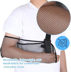 ElevateTech Mesh Arm Shoulder Sling, Breathable Shoulder Immobilizer Shower Adjustable Suitable for Left And Right Arms Comfort Type Men Women Elbow Wrist (Black)