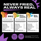 Popchips Potato Chips Variety Pack, Sea Salt, BBQ, Sour Cream & Onion, 12ct Single Serve 0.8oz Bags, Gluten Free, Salty Snacks for Adults and Children, Non-GMO & Kosher, 100 Calories Per Bag