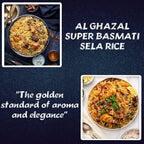 Al Ghazal Extra Long Super Basmati Sela Rice 10 Lbs / 4.54 kg, Non GMO, Extra Long Basmati Rice, White Rice, Vegan Dried Rice, BPA & Gluten Free, Zip Lock Bag, Non Sticky Grain