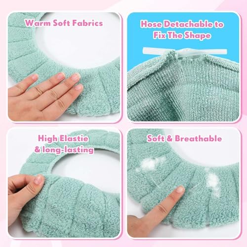 Tegeme 12 Pack 11.8'' Thicker Bathroom Toilet Seat Cover Pads Bulk Soft Comfortable Cushion Cover Stretchable Toilet Seat Elastic Washable Fabric Easy to Install for Home Bathroom Restroom, 6 Colors