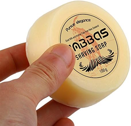 Anbbas Shave Soap Goat Milk 100g for Beard Barber Traditional Wet Shaving (1pc, 3.5 oz)