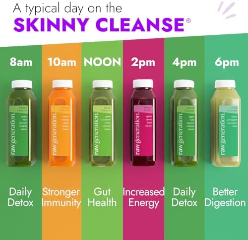 Raw Generation Skinny Juice Cleanse (3-Day) – Best Juice Cleanse for Detox and Weight Loss | Reduced Bloating & Increased Energy | 100% Raw & Cold-Pressed Juices
