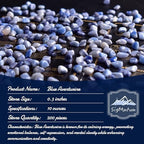Polished Blue Aventurine Crystal Chips 200 Pcs - 0.3" 10 oz Tumbled Stone Chips Crushed Sea Glass Stones Healing Reiki Crystal Making Home Decoration