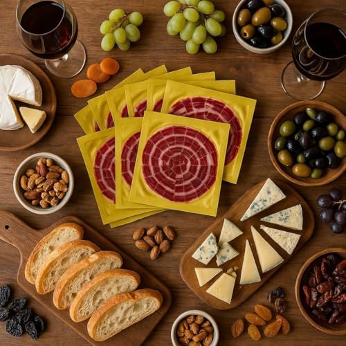 10 Packs of Hand-Sliced Iberico Bellota Ham, 36-Month Cured, Acorn-Fed, 100% Iberian Breed Pata Negra, Gourmet Jamon Iberico de Bellota, 30 oz Total (3 oz Each), Vacuum-Sealed for Freshness