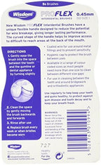 Wisdom Proflex Interdental Brushes, 0.45 mm, Orange, Pack of 4, 20-Count