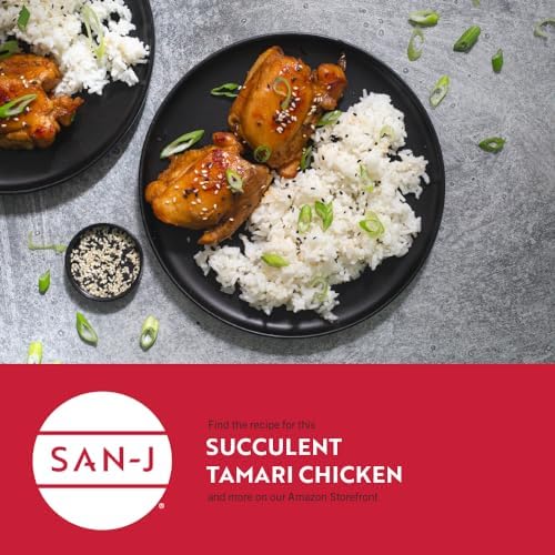 San-J - Organic Gluten Free Tamari Soy Sauce with 50% Less Sodium - Made with 100% Whole Soy - Specially Brewed - 20 oz. Bottles - 2 Pack