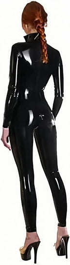 Latex Catsuit Front Zipper for Women Tight Rubber Bodysuit Jumpsuit Party Wear Handmade