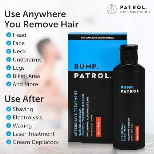 Bump Patrol Maximum Strength Aftershave Treatment Serum – Razor Bump Stopper and Ingrown Hair Treatment for Men and Women, Fast Acting Formula - 2 oz (Pack of 2)