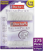 The Doctor's BrushPicks, Interdental Brushes & Dental Picks, Gently Remove Food Debris from Braces & Dental Work, 275 Count, Pack of 4
