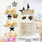 7pcs Musical Star Cake Decor,Ha*ilton Birthday Cake Topper Cupcake Toppers, American Musical Broadway Theater Party Decorations For Kids Adults Fan