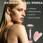 Face Roller & Gua Sha Set for Facial Massage, Reduce Puffiness & Wrinkles, Cooling Skin Care Tool for Face Neck Eyes, Relaxing Self Care Beauty Gift