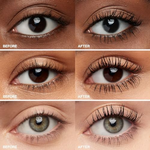 Smashbox Super Fan Lash Lengthening Mascara, 12-Hour Length and Lift, 0.34 Fl Oz, Black + Always Sharp Longwear Waterproof Kohl Eyeliner Pencil with Self-Sharpening Cap, Raven - Bundle