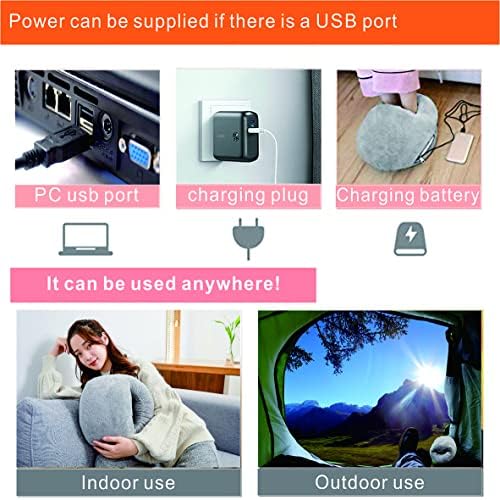 MYI Electric USB 6H Auto Off 3 Temperature Setting Heated Feet Warmer for Women hot Bed,Office,Under Desk,Outdoor/Indoor Fast Heating Pad (Gray)