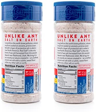 Redmond Real Sea Salt - Natural Unrefined Gluten Free Fine, 10 Ounce Shaker (2 Pack)