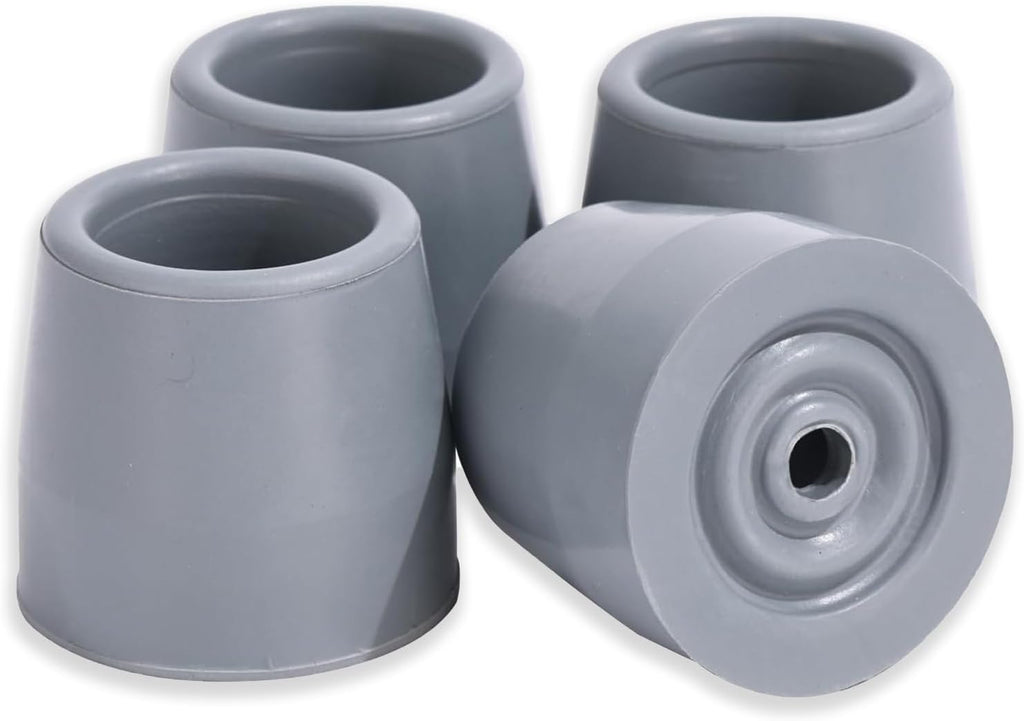 ANCKNE 4 Pack Walker Tips 1 1/8 inch Universal Walker Accessories Replacement Rubber Tips for Walkers, Commodes, Shower Chairs and More, Skid-Resistant Traction and Easy Installation