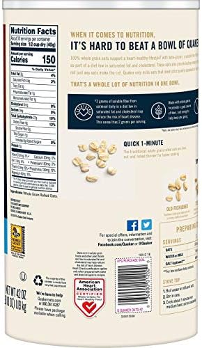 Quaker, Quick 1 Minute Whole Grain Oats, 42 Oz