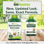 tnvitamins Boswellia Extract Capsules, 120 Count | 1,200 mg Per Capsule | 65% Boswellic Acids + 10:1 Concentrated Extract | Boswellia Serrata | Joint & Mobility Support*