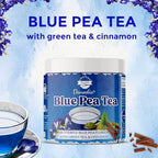 Danodia Foods Blue Pea Tea with Wild Green Tea & Cinnamon (2.5oz/70g) | Naturally Caffeine-Free Herbal Infusion Butterfly Tea | Color-Changing | Warm & Aromatic | Hot & Iced | No Additives