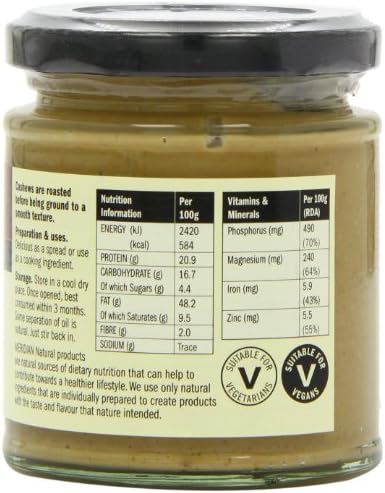 Meridian Natural Cashew Butter Whole Nut Spread 170 g (Pack of 3)