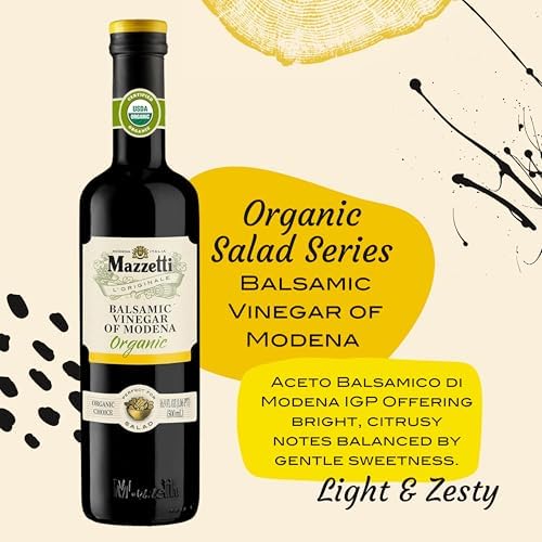 Mazzetti Organic Balsamic Vinegar of Modena PGI, 16.9 Fl Oz, Versatile, Light & Zesty, Perfect for Salad Dressings, Vinaigrettes & Marinades, Crafted in Italy