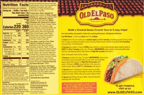 Old El Paso Stacked Queso Crunch Taco Kit, 6-count, 13.25 oz. (Pack of 2)