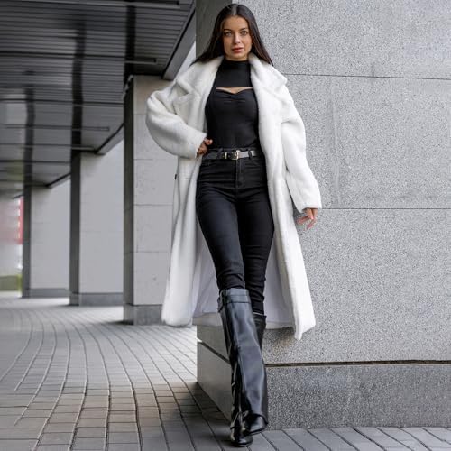 Fold Over Boots Women's Knee High Shark Boots Round Toe Wedge Heel Flat Shoes for Fall Winter Dress Shoes