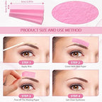 Maitys 400 Pieces Eyebrows Wax Strips Eyebrow Hair Removal Wax Paper Facial Strips for Women Men Lip Body Face(0.39 x 1.97 Inch,Pink)