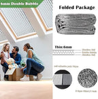 MRRAPA Reflective Double Bubble Aluminum Foil Sheet , 6MM Window Or Wall Insulation for Keep Heat Reflective Fireproof B2 Thermal Insulation Roll for Winter Weatherproof Attics(24inch*10Ft