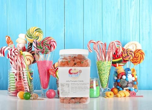 Sarah's Candy Factory Special Soft Jelly Pumpkin Candy in Jar, 3 Lbs