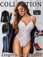 Avidlove Sexy Lingerie for Women One Piece Lingerie Deep V Teddy Babydoll Sexy Lace Bodysuit