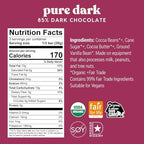 Theo Chocolate Pure Organic Dark Chocolate Bar 85% Cacao, 6 Pack | Vegan, Fair Trade