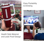 40 oz Boy Football Water Bottle Gifts Tumbler with Handle Straw Lid 40oz Football Lover Gift Double Stainless Steel Insulated Football Cup Travel Coffee Mug Football Water Bottles for Boys
