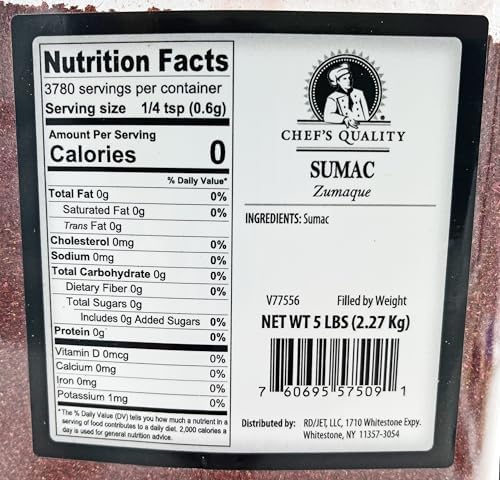 Chef's Quality Sumac, 5 Pound