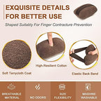 Zelen Palm Grip Protector for Hand Contracture Finger Cushion Palm Hand Splint for Contractures Palm Guard Cushion Grip with Elastic Band for Bedridden Patients Care (Brown, 1-PCS)