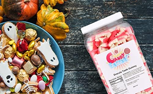 Sarah's Candy Factory Dracula Teeth Gummy Candy in Jar, 5 Lbs