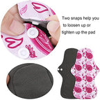PHOGARY Reusable Menstrual Pads (7 in 1), Bamboo Cloth Pads for Heavy Flow with Wet Bag, Washable Overnight Cloth Panty Liners Period Pad, Large Sanitary Pad Set with Wings for Women