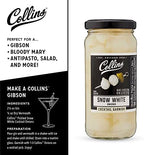Collins Gourmet Snow White Cocktail Onion, Pickled Onion Jar for Cocktails, Bloody Mary Ingredients, Meat and Cheese Trays and Snacks, Pickled Onions, Charcuterie Board Toppers, 8.3 oz