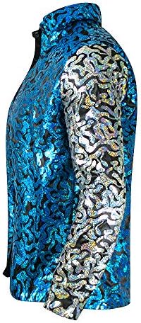 Mens Joe Shiny Sequins Shirt Button Down Dress Costume Shirt
