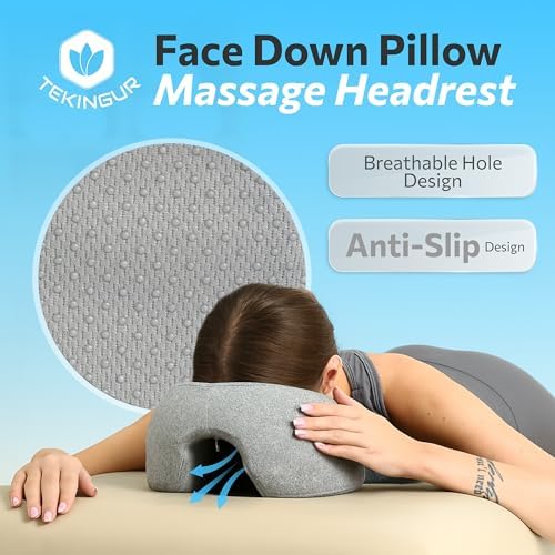 Face Down Pillow with Ice Face Mask for Massage Table, Massage Headrest for Bed, Face Pillows for Stomach Sleeping, BBL Pillow After Surgery Post Eye Surgery & Vitrectomy Recovery